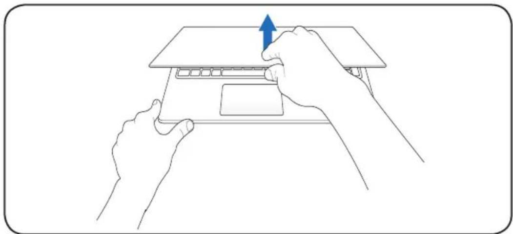 ASUS K56CM - Opening the display panel - 1