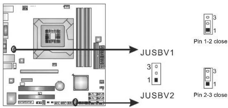 JUSBV1 3 1 JUSBV2 Pin 1-2 close Pin 2-3 close