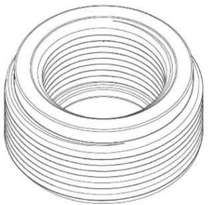 Isometric line drawing of a coiled spring or tube (no text or symbols)