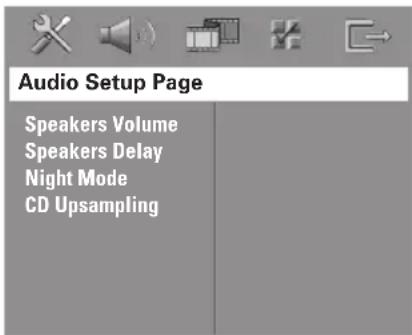 PHILIPS HTS3500S - Accès à la page de configuration audio - 1
