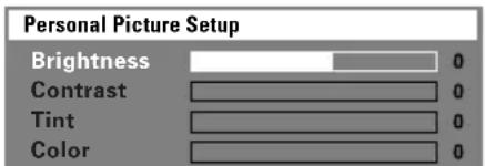 Personal Picture Setup Brightness Contrast Tint Color