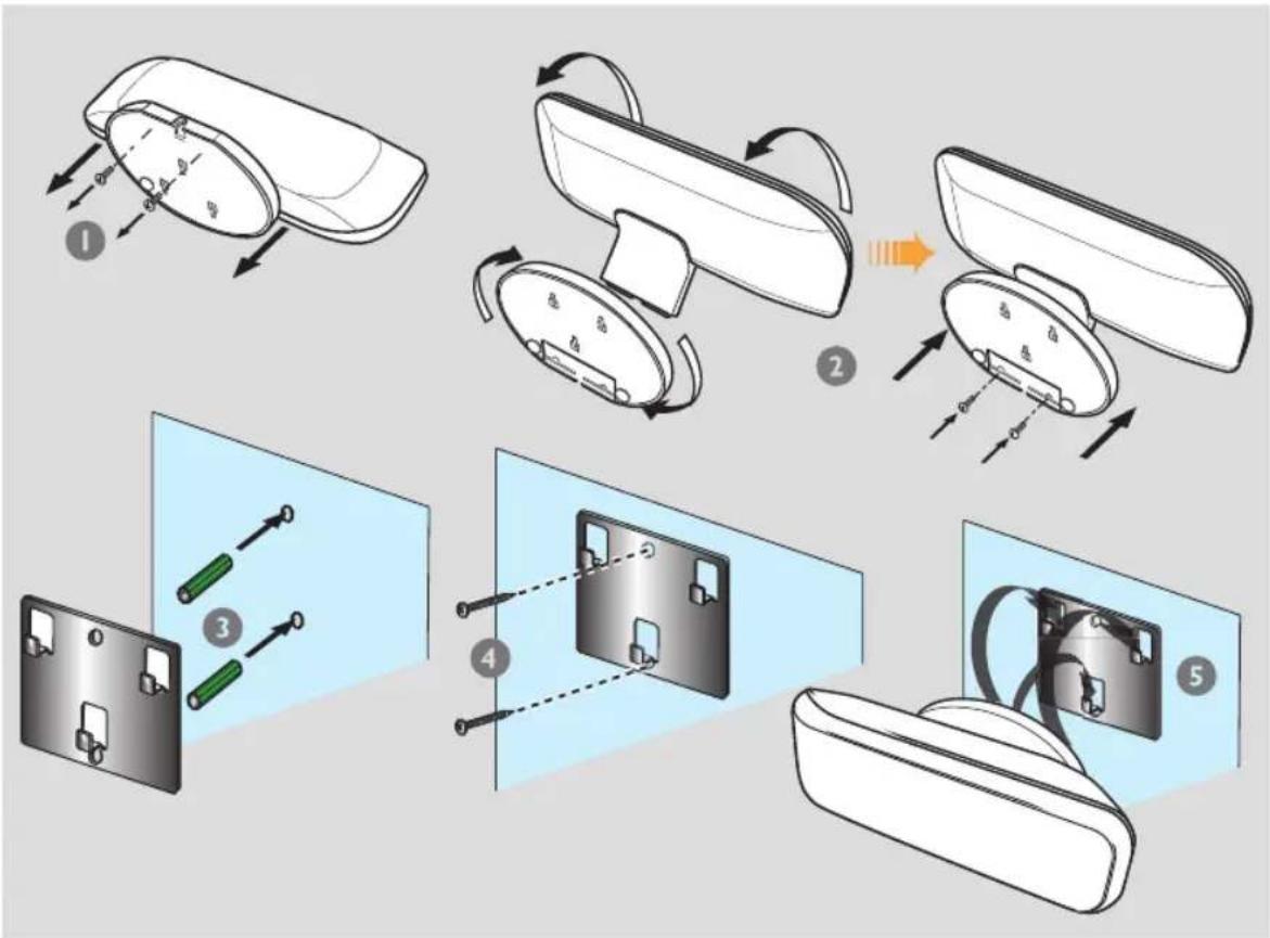 PHILIPS HTS8010S - Fixation du Système de haut-parleurs SonoWave au mur - 1