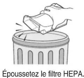 Époussetez le filtre HEPA.