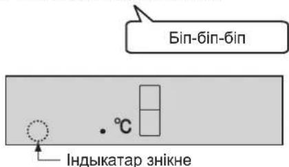 Бін-бін-біп .°C Індыкатар знікне