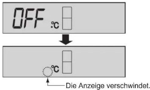 OFF °C Die Anzeige verschwindet.