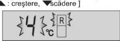 : creştere, ▼scädere ] {4} {R} °C