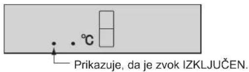 Prikazuje, da je zvok IZKLJUČEN.
