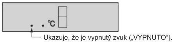 Ukazuje, že je vypnutý zvuk ("VYPNUTO").