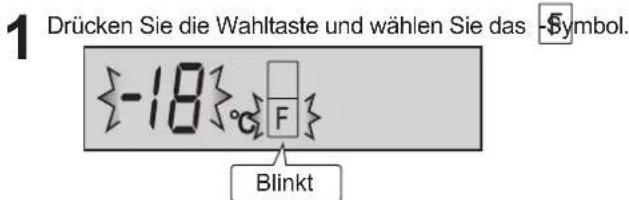 1 Drücken Sie die Wahltaste und wählen Sie das Symbol. {-18} F Blinkt