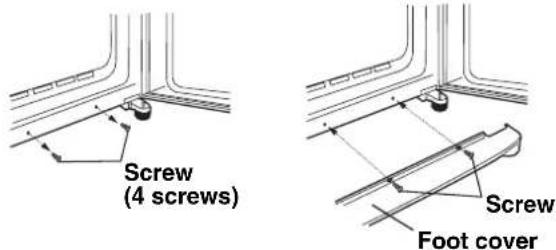 Screw (4 screws), Screw, Foot cover