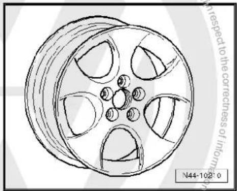 VOLKSWAGEN Polo (1995) - 1K0 601 025 AD - Wheel and tyre combination ⇒ page 326 - 3