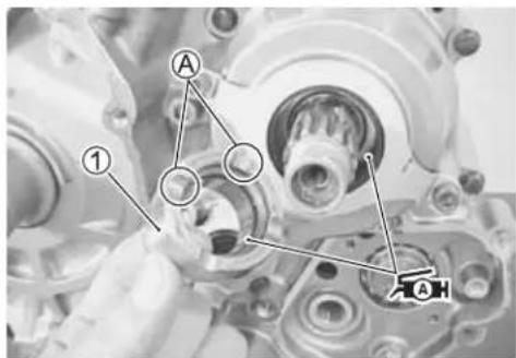 Mechanical assembly diagram with labeled components A and H, showing mechanical assembly steps
