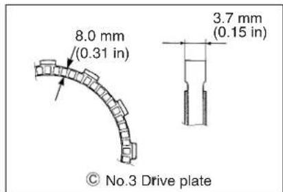 8.0 mm (0.31 in) 3.7 mm (0.15 in) © No.3 Drive plate