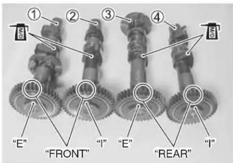 ① ② ③ ④ "E" "FRONT" "I" "E" "REAR" "I"