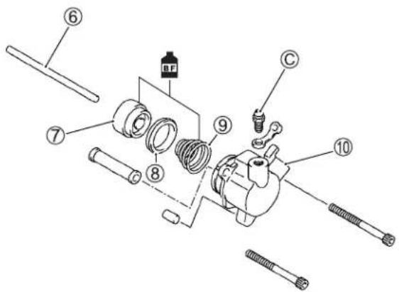 Exploded view diagram of a mechanical assembly with numbered parts for identification