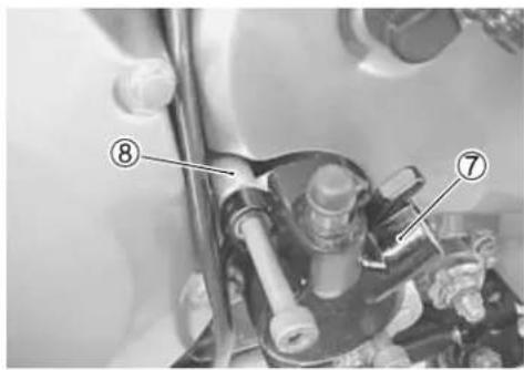 Technical diagram of a mechanical assembly with numbered annotations pointing to components
