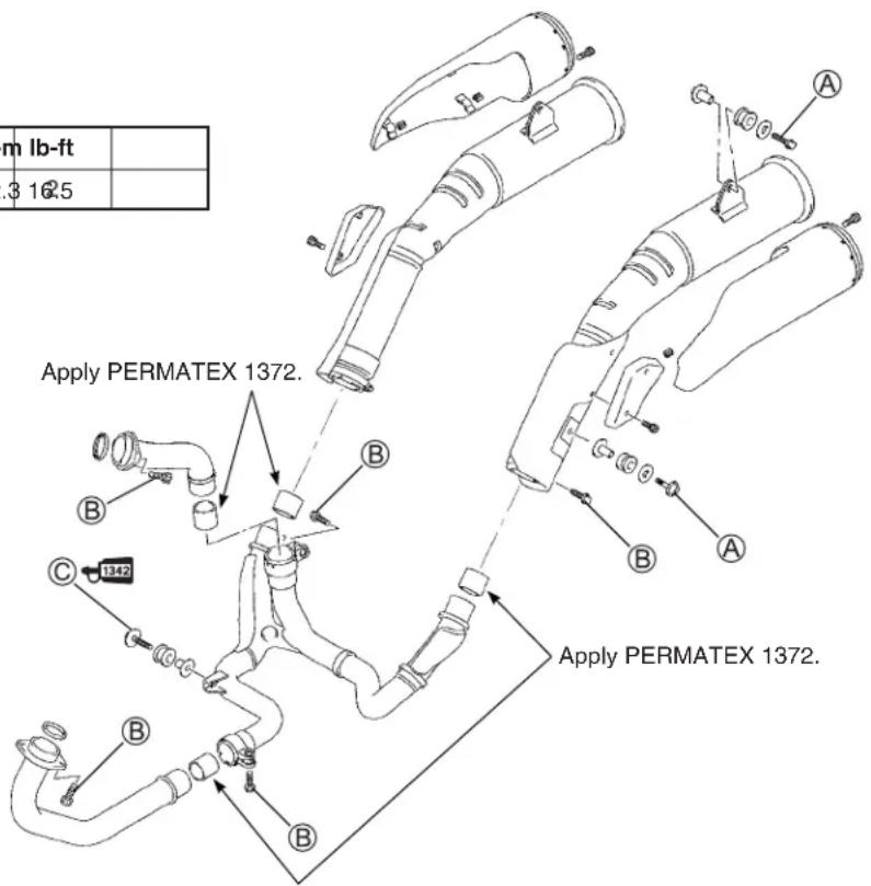 m lb-ft .3 16.5 Apply PERMATEX 1372. Apply PERMATEX 1372.