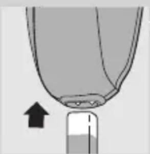 Diagram of a mechanical component with an arrow indicating upward motion (no text or symbols)