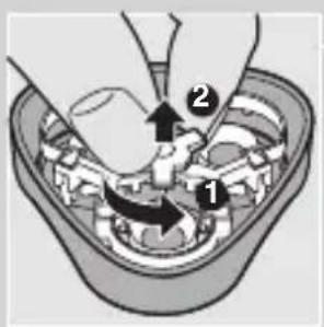 Diagram illustrating gear meshing process with labeled components 1 and 2, showing directional arrows indicating movement.