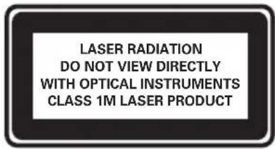 LASER RADIATION DO NOT VIEW DIRECTLY WITH OPTICAL INSTRUMENTS CLASS 1M LASER PRODUCT