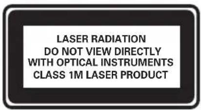 LASER RADIATION DO NOT VIEW DIRECTLY WITH OPTICAL INSTRUMENTS CLASS 1M LASER PRODUCT