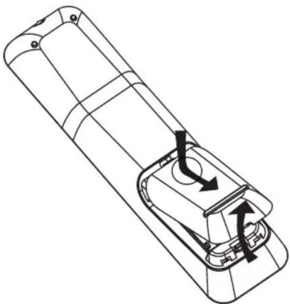 PHILIPS HTS3576 - Insert the remote control batteries - 1