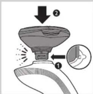 Diagram illustrating a spray gun with labeled parts and an inset showing the tip area of the spray gun.