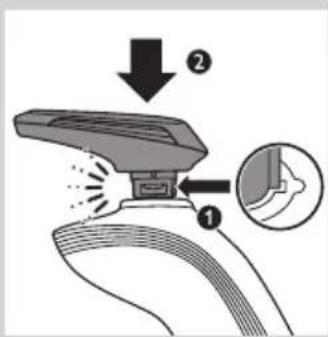 Diagram showing spray application process with labeled steps 1 and 2, including a droplet on a nozzle.