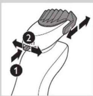 Diagram showing a person's head with labeled parts and directional arrows indicating movement or force.