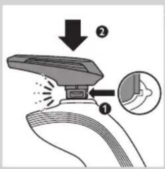 Diagram showing a spray gun with labeled parts and an inset magnified view of the tip area
