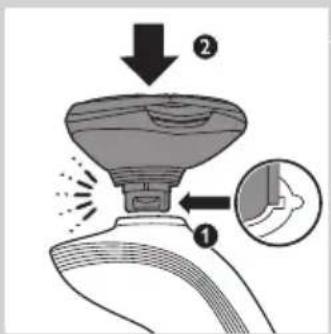 Diagram illustrating spray application process with labeled steps 1 and 2, showing spray bottle and nozzle setup