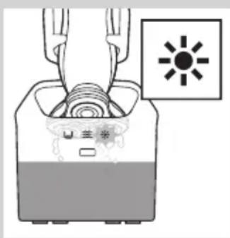 Diagram of a device with a sun symbol and Chinese characters, no readable text or symbols present.