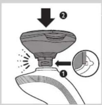 Diagram illustrating a spray gun with labeled parts and an inset showing the tip area