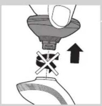 Diagram showing a hand pressing down a funnel with a cross symbol, indicating mechanical or electrical hazard (no text or labels present)