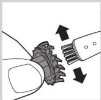 Illustration of a hand turning a gear with arrows indicating motion (no text or symbols)