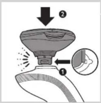 Diagram illustrating spray application process with labeled steps 1 and 2, showing spray bottle and nozzle setup