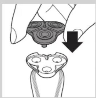 Illustration of a hand holding a three-layered device with a downward arrow indicating process (no text or symbols)