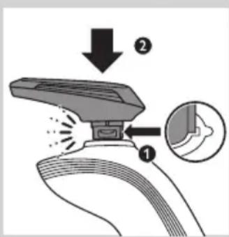 Diagram showing spray application process with labeled steps 1 and 2, including a magnified inset view of the step 1.