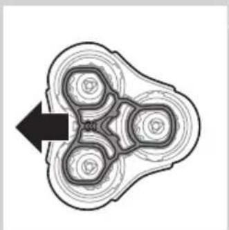 Abstract symmetrical pattern with concentric rings and a black arrow pointing left (no text or symbols)