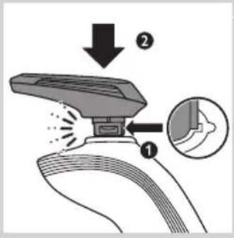 Diagram showing a hairdryer with labeled parts and an inset magnified view of the tip area