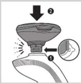 Diagram illustrating a spray gun with labeled parts and an inset showing the tip area