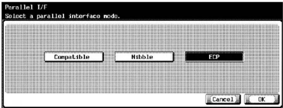 Parallel I/F Select a parallel interface node. Compatible Nibble ECP Cancel OK