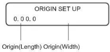 ORIGIN SET UP 0.0 0.0 Origin(Length) Origin(Width)