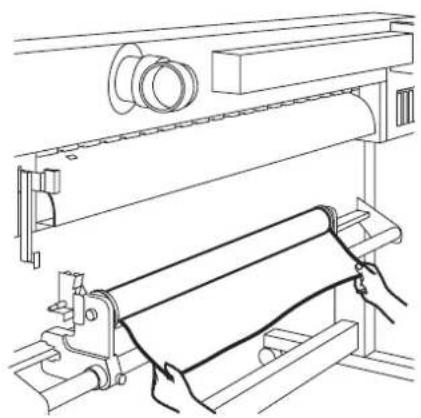 Mimaki JV3-160SP - Loosen the screw of the right-hand roll holder. - 4