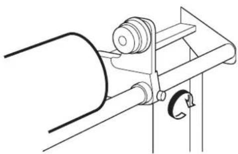 Mimaki JV3-160SP - Loosen the screw of the right-hand roll holder. - 2