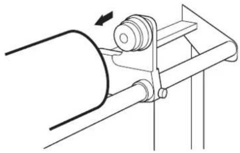 Mimaki JV3-160SP - Loosen the screw of the right-hand roll holder. - 3