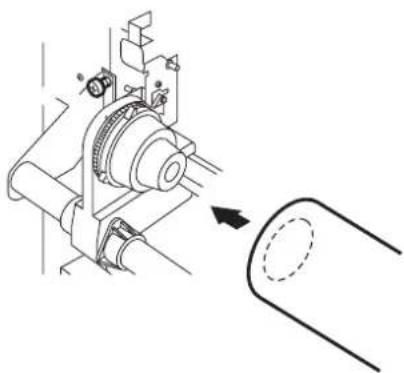 Mimaki JV3-160SP - Insert the let-hand roll holder into the core of the roll medium. - 1
