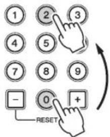 1 2 3 4 5 7 8 9 - 0 + RESET
