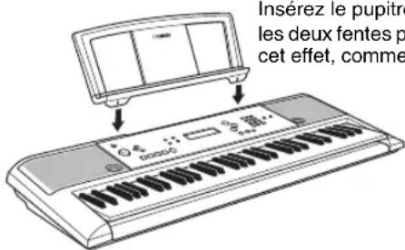 Inserez le pupitre les deux fentes p cet effet, comme