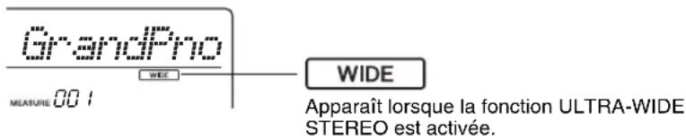 GrandPro WIDE MEASURE 001 WIDE Apparaît lorsque la fonction ULTRA-WIDE STEREO est activée.